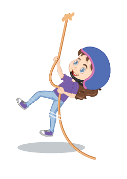 vector niña escalando